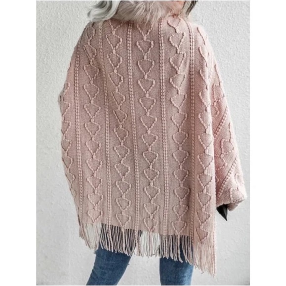 Cozy Faux Vegan Fur Fringe Tassel Open Front Sweater Cardigan - Picture 11 of 11